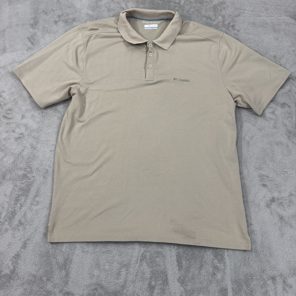 Columbia Shirt Mens XL 1/4 Button Short Sleeve Polo Omni-Shade Sun Protection UV